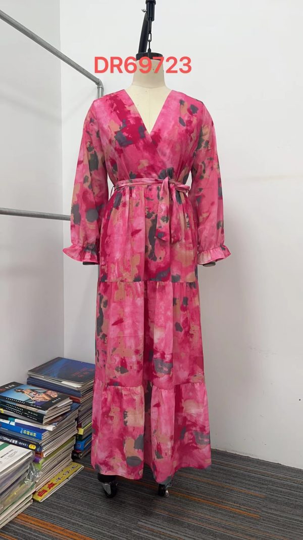 Long-sleeved Floral Print Dress - Image 3